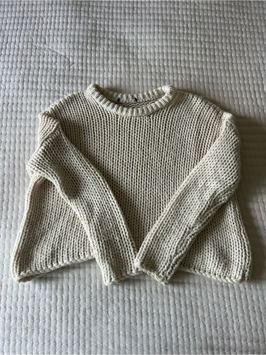 Source Unknown Sweaters - Vintage Made in Italy Cream Chunky Knit Wool Sweater